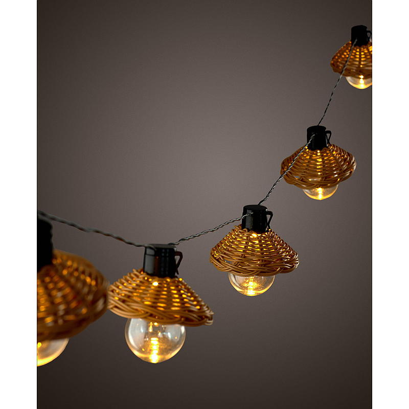 Hem Ljusslinga 10 LED rottinglampa