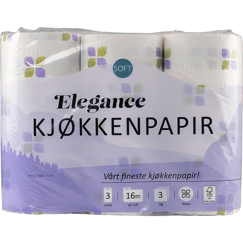 Blødt køkkenpapir 3-pak Elegance