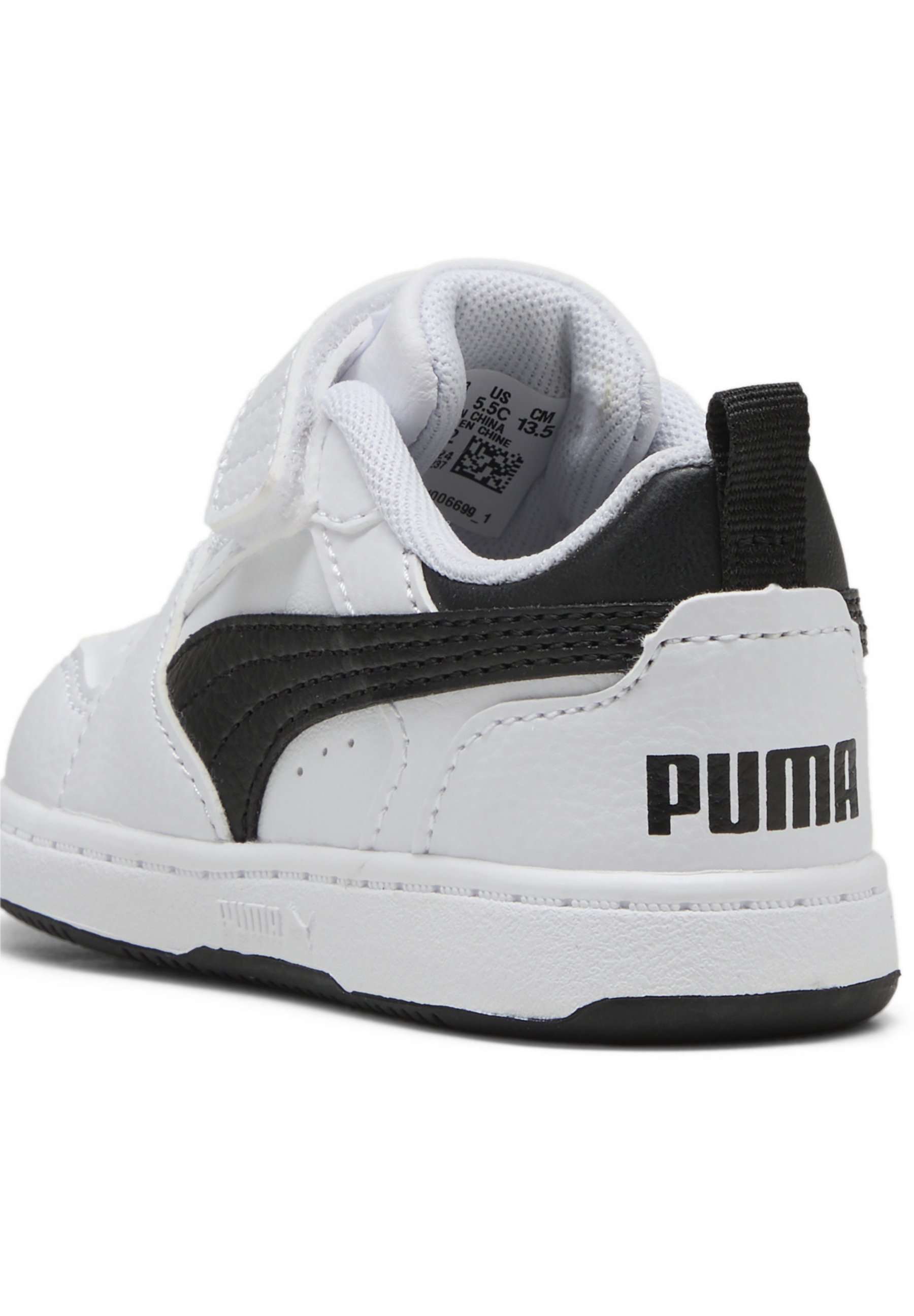 Tênis Puma REBOUND V6 LO - Infantil - branco, preto e preto