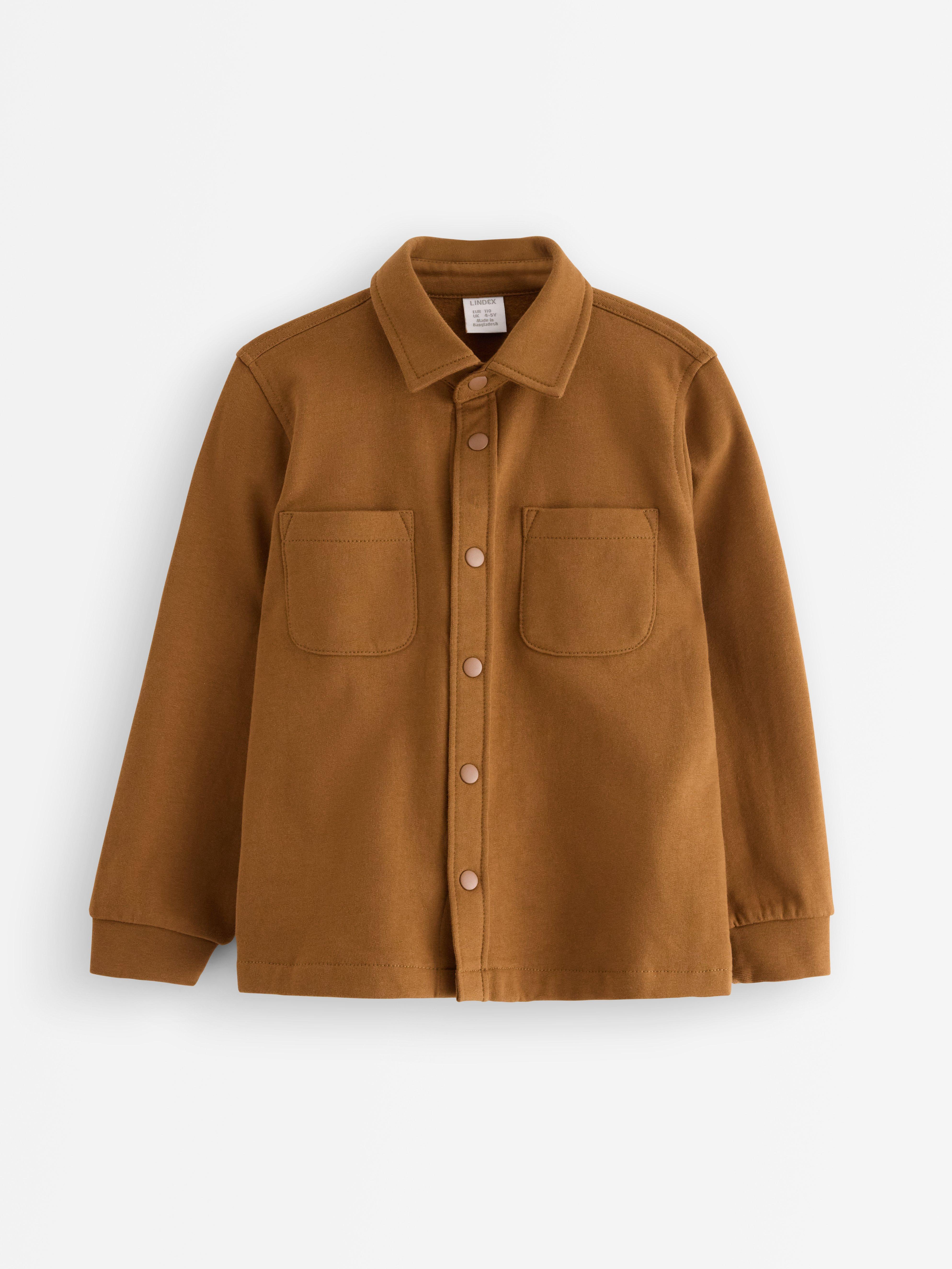 Sobrecamisa en trikå Marrón claro empolvado