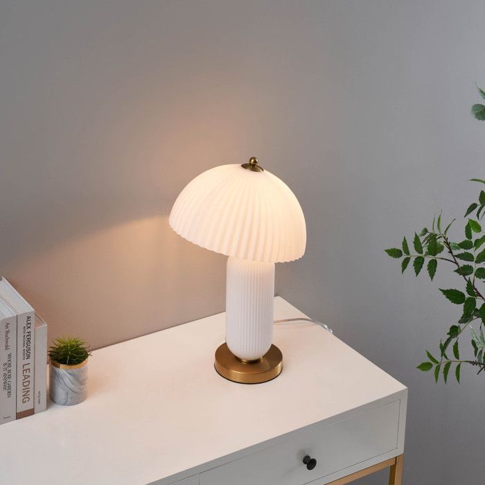 Lampe à poser vintage avec coupole en verre orientable - Adaline
