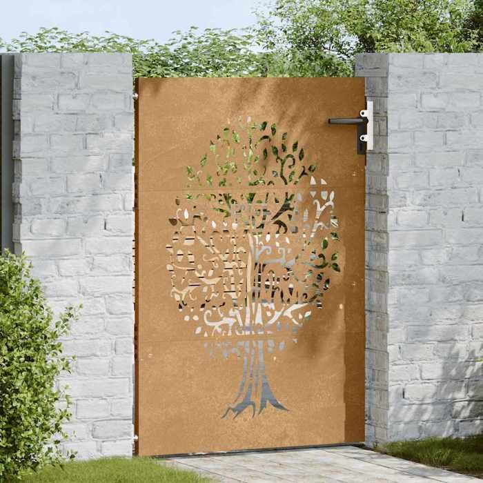 vidaXL Portail de Jardin, Portillon de Patio, Barrière de Sécurité, Porte d'Extérieure Terrasse, 85x125 cm Acier Corten 153210