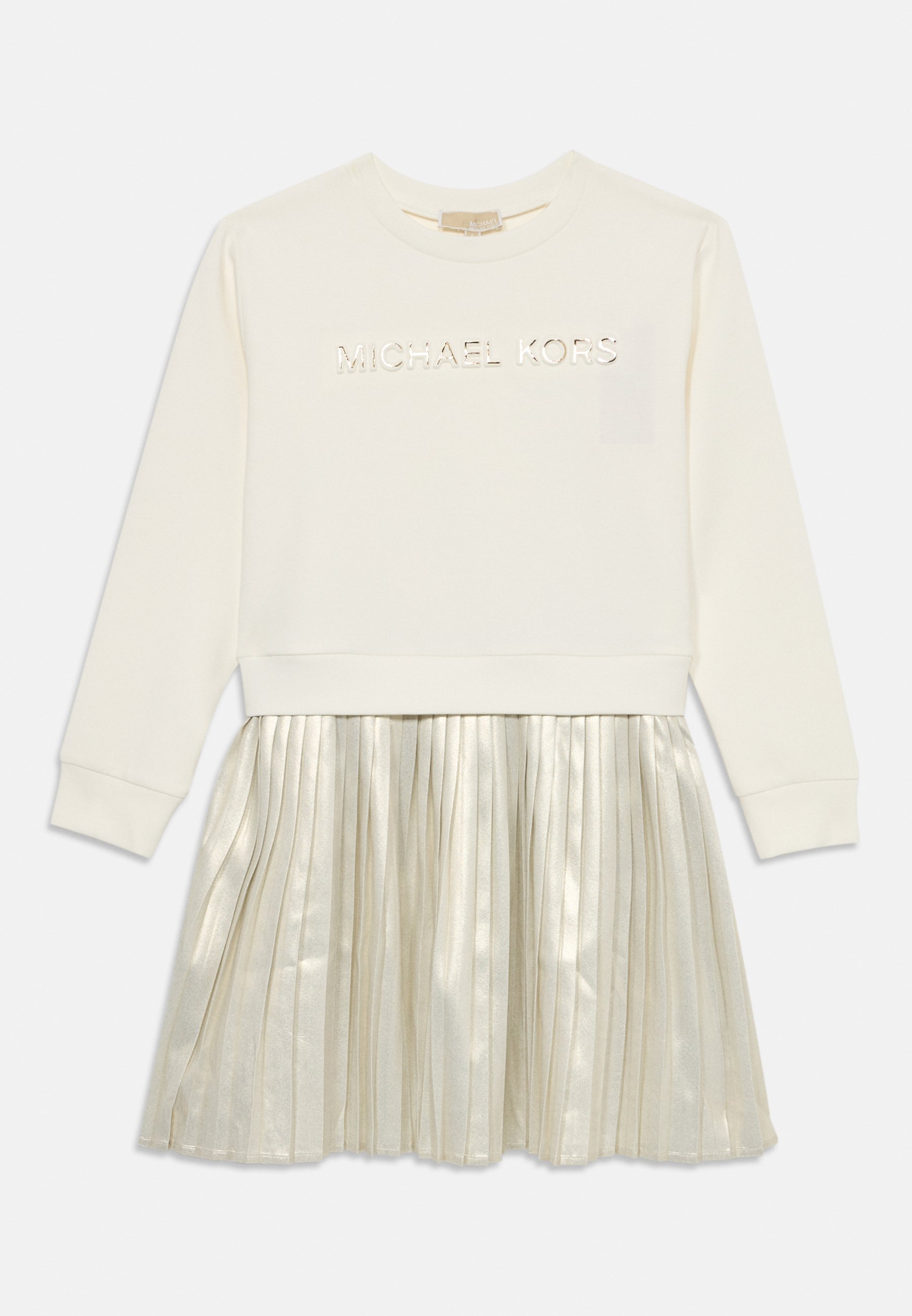 Michael Kors Kids Jurk met lange mouwen - Dagjurk - gebroken wit/goudkleurig