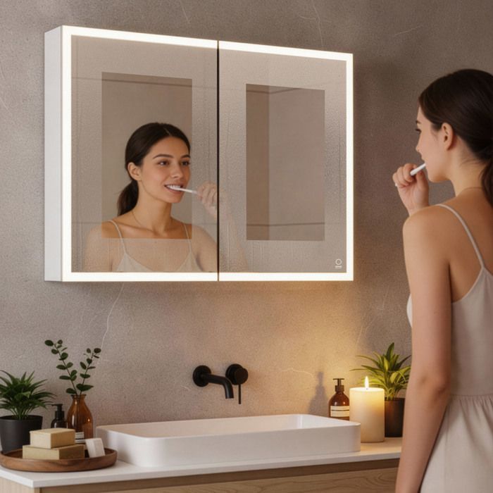 Espejo LED HOME DELUXE EVE – Color: Negro – Tamaño: 80 x 60 cm