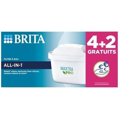 Cartouche - BRITA - Filtre à eau MAXTRA PRO - ALL-IN-1 - 4 filtres à eau + 2 gratuits