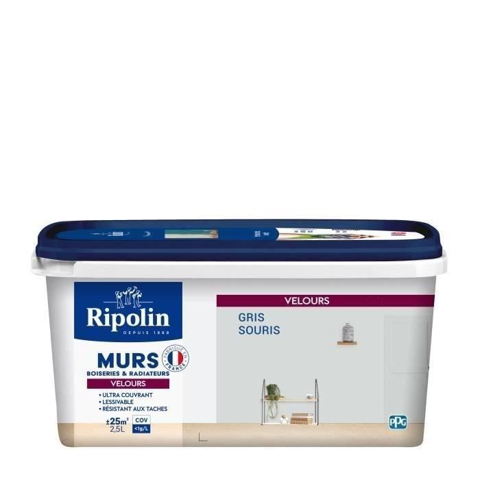 Pintura RIPOLIN Velvet Colour para paredes, carpintería y radiadores - Gris ratón