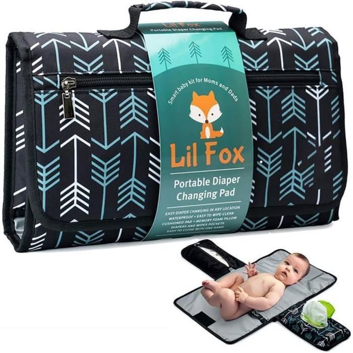 Cambiador plegable para bebés, cambiador portátil con bolsa para pañales, bolsa de viaje para pañales extraíble e impermeable.
