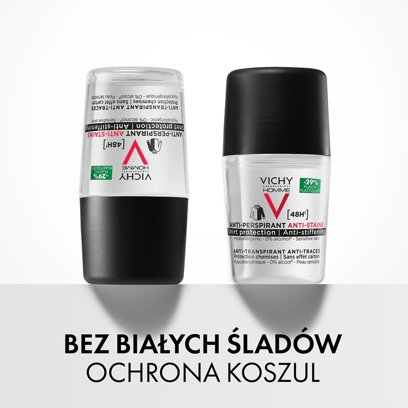 Vichy Homme deodorant antiperspirant proti belim in rumenim madežem 48 ur