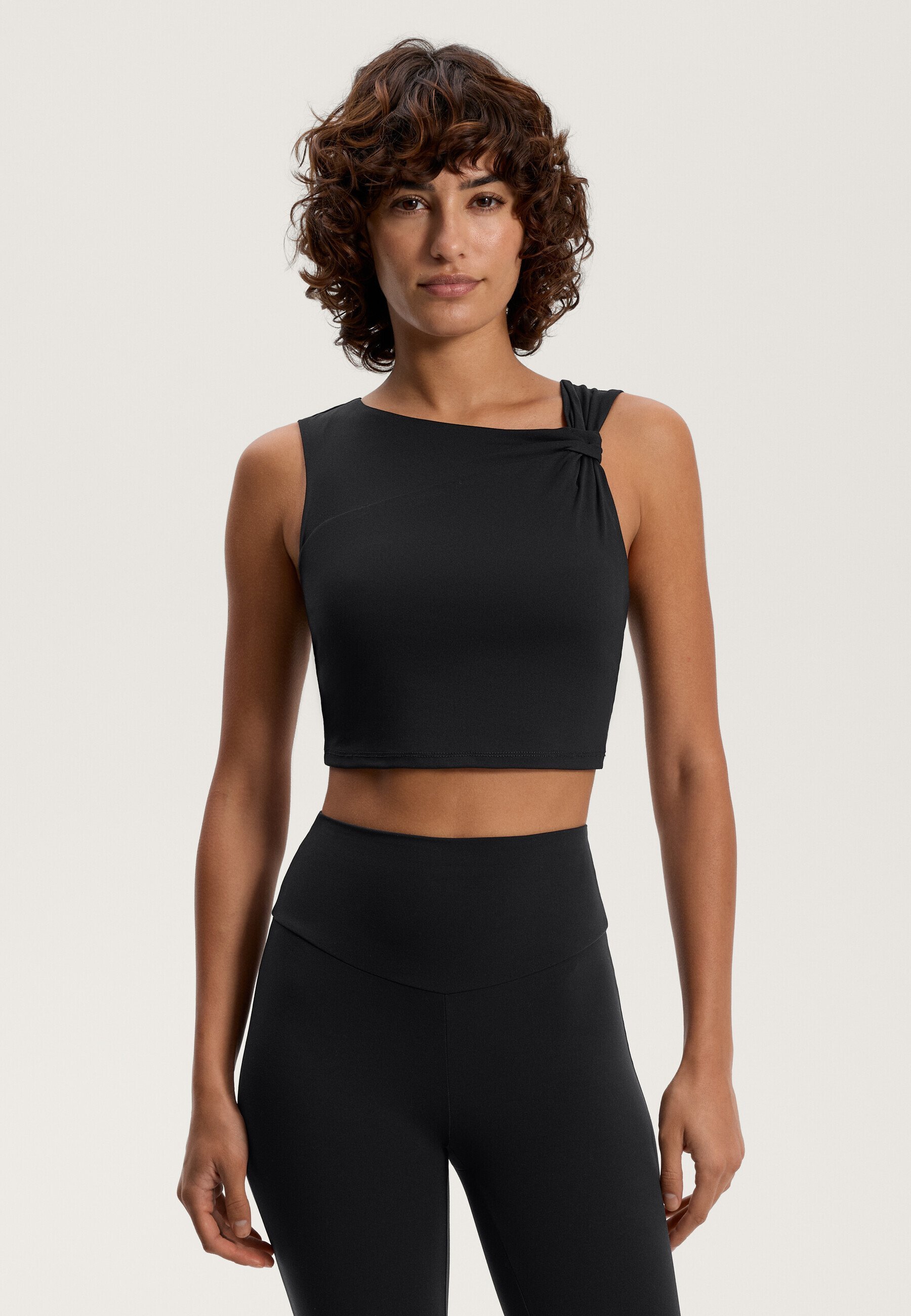 OYSHO ASYMMETRICAL TWIST COMFORTLUX - Top - czarny