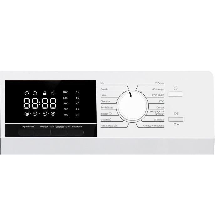 Voorlader wasmachine - CONTINENTAL EDISON - CELL10140W3 - 10 kg - Inductiemotor - 60 cm - 1400 tpm - Wit