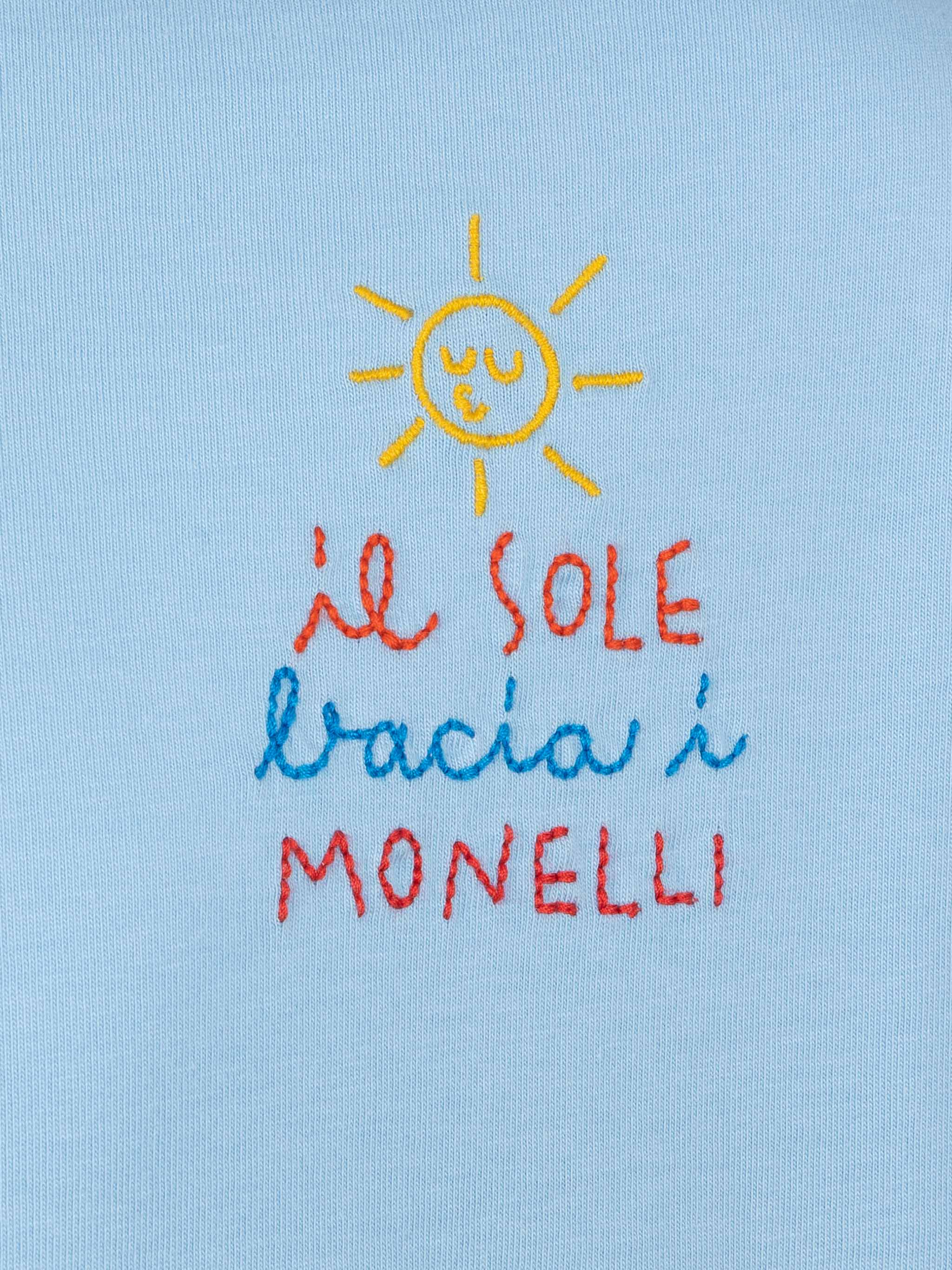 T-shirt Portofino Jr in jersey di cotone con ricamo Il Sole bacia i Mo