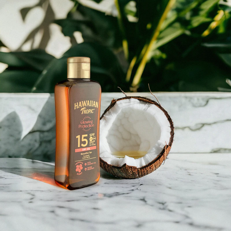 Hawaiian Tropic beschermende droge oliespray SPF 15