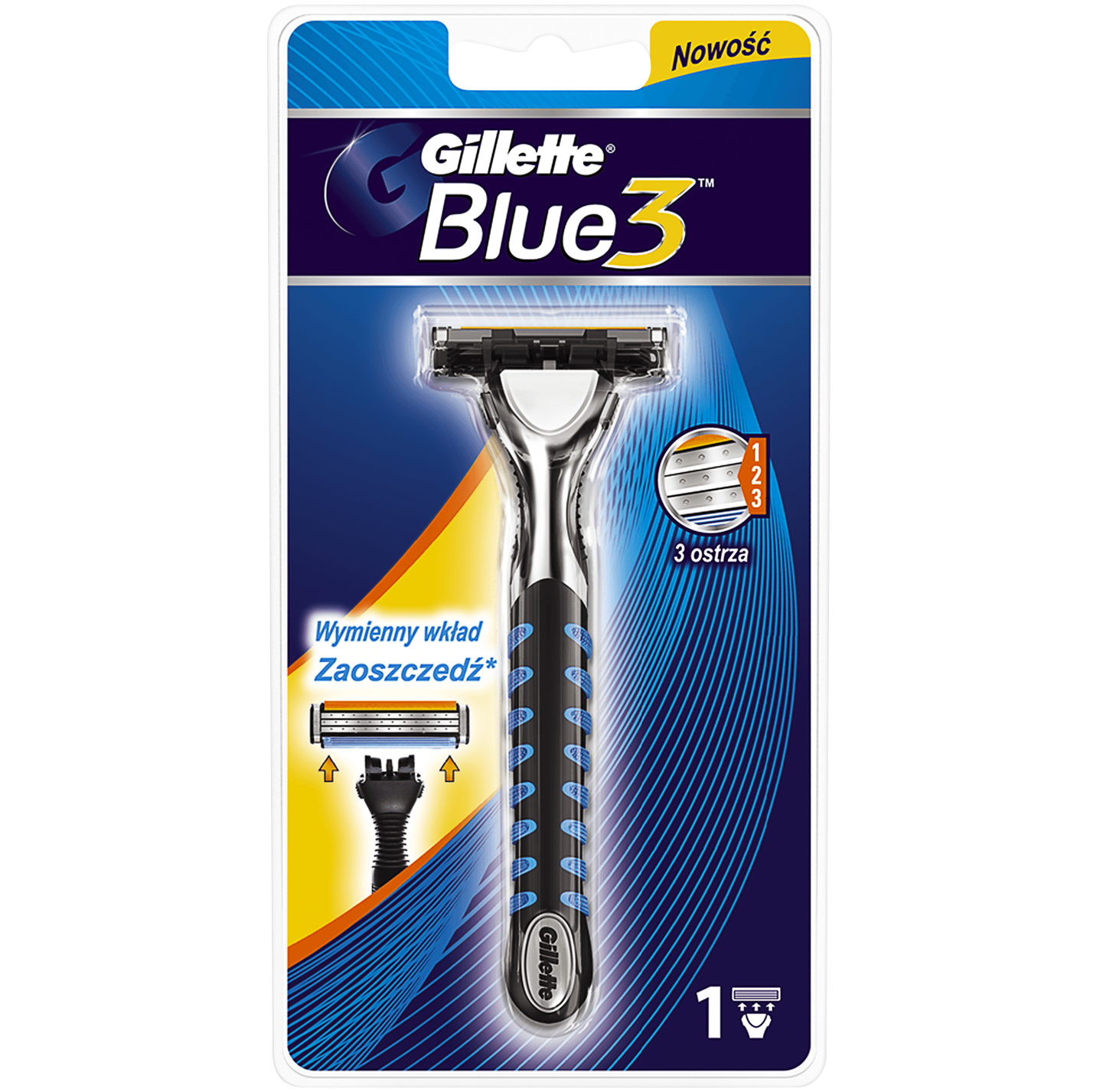 Gillette férfi borotva 1 db kék 3