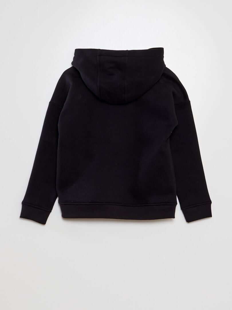 Fleece hoodie - ZWART