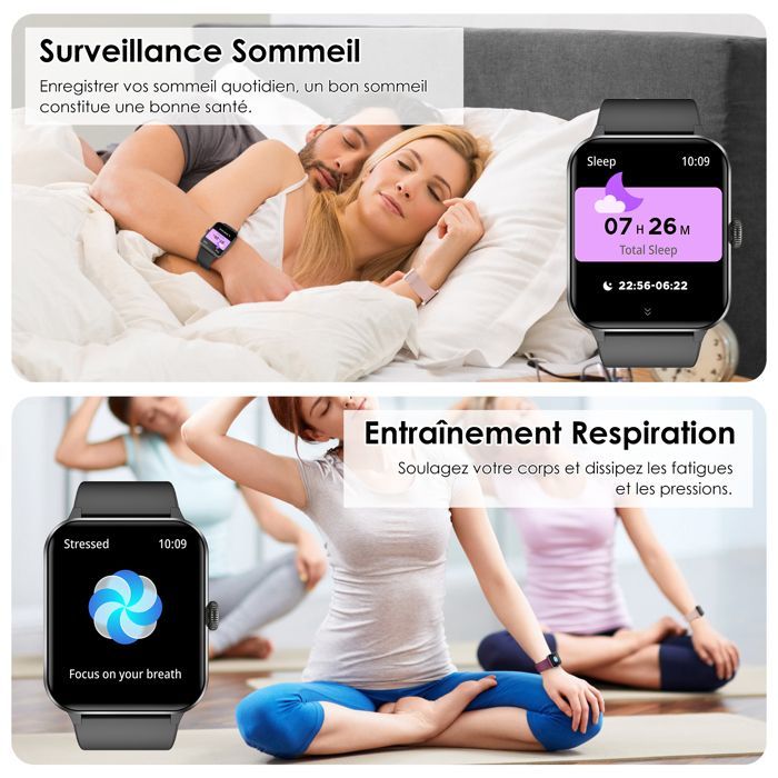 Smartwatch da uomo Blackview con chiamate Bluetooth, display da 1,85'', SpO2/impermeabile/sonno/calorie/oltre 100 modalità sportive/IP68 blu