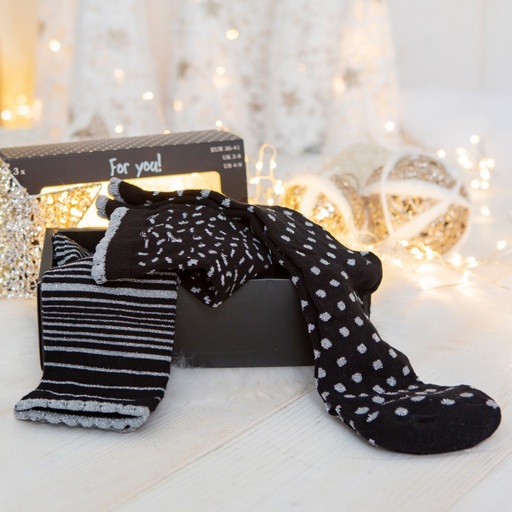  Calcetines Apollo Essentials Glitter Prata