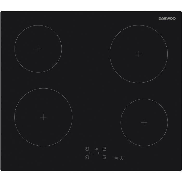 Plaque de cuisson vitrocéramique - DAEWOO - 4 foyers - 60 cm - BH6VTF27BNM - Noir