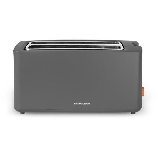 Tostadora SCHNEIDER SCTON2LG - Ranura doble larga - 4 rebanadas - 1550 vatios - 6 niveles de potencia - 3 funciones
