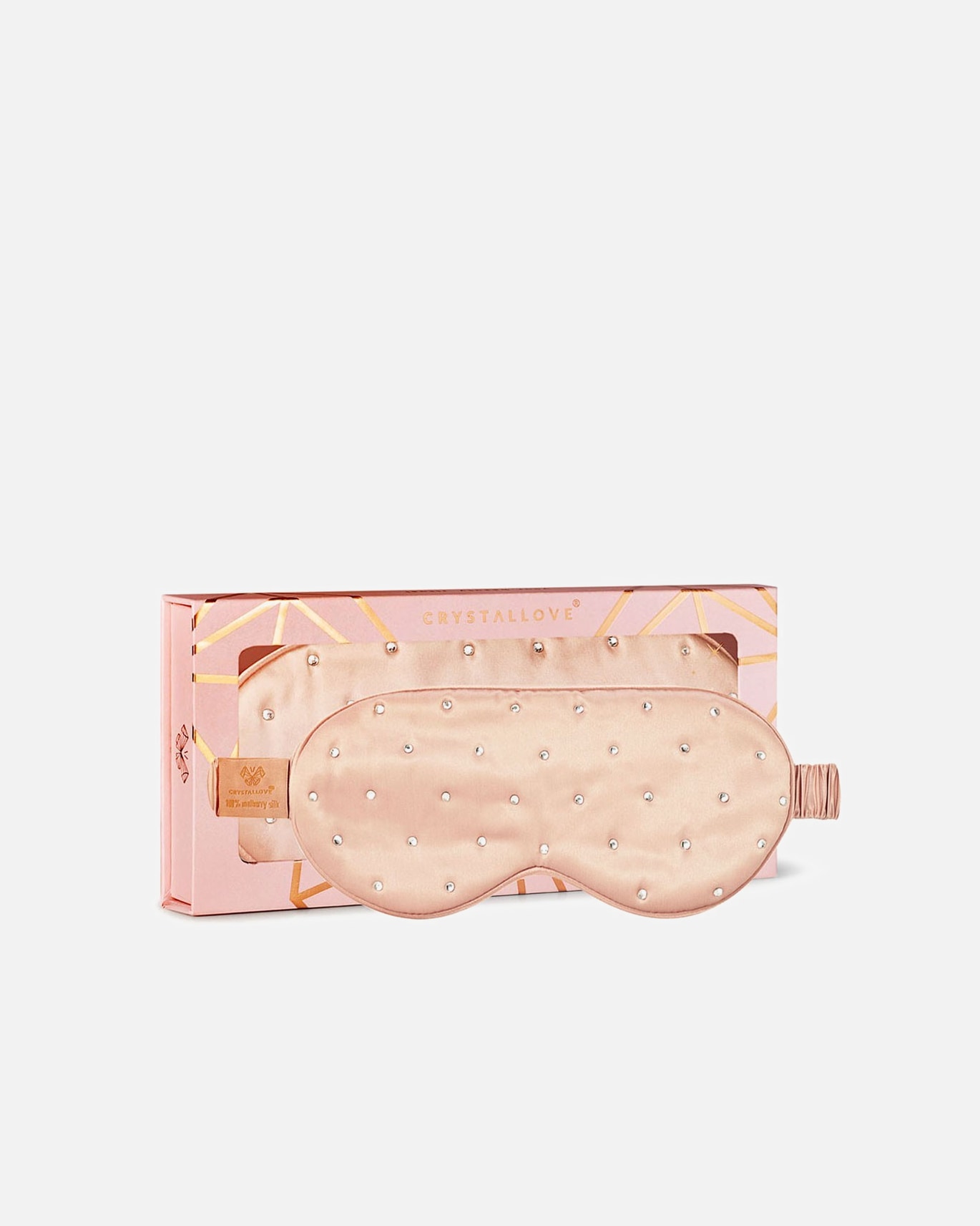 Crystallove Oogmasker, Gekristalliseerd Zijden Oogmasker – Roségoud – 1 stuk