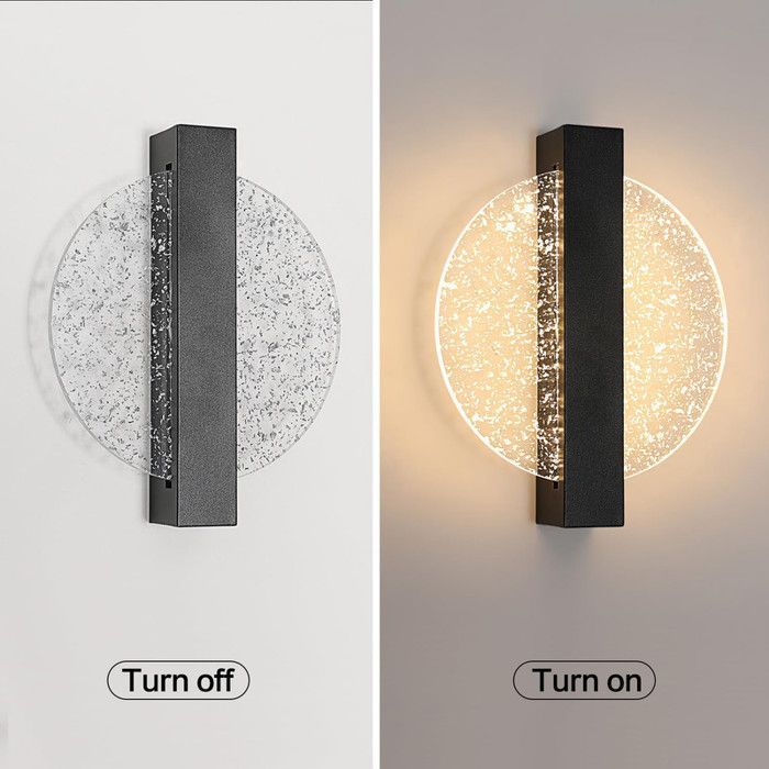 DELIPOP 12W LED-vegglampe, 3 justerbare fargetemperaturer, moderne innendørs vegglampe - for soverom, trapp - svart