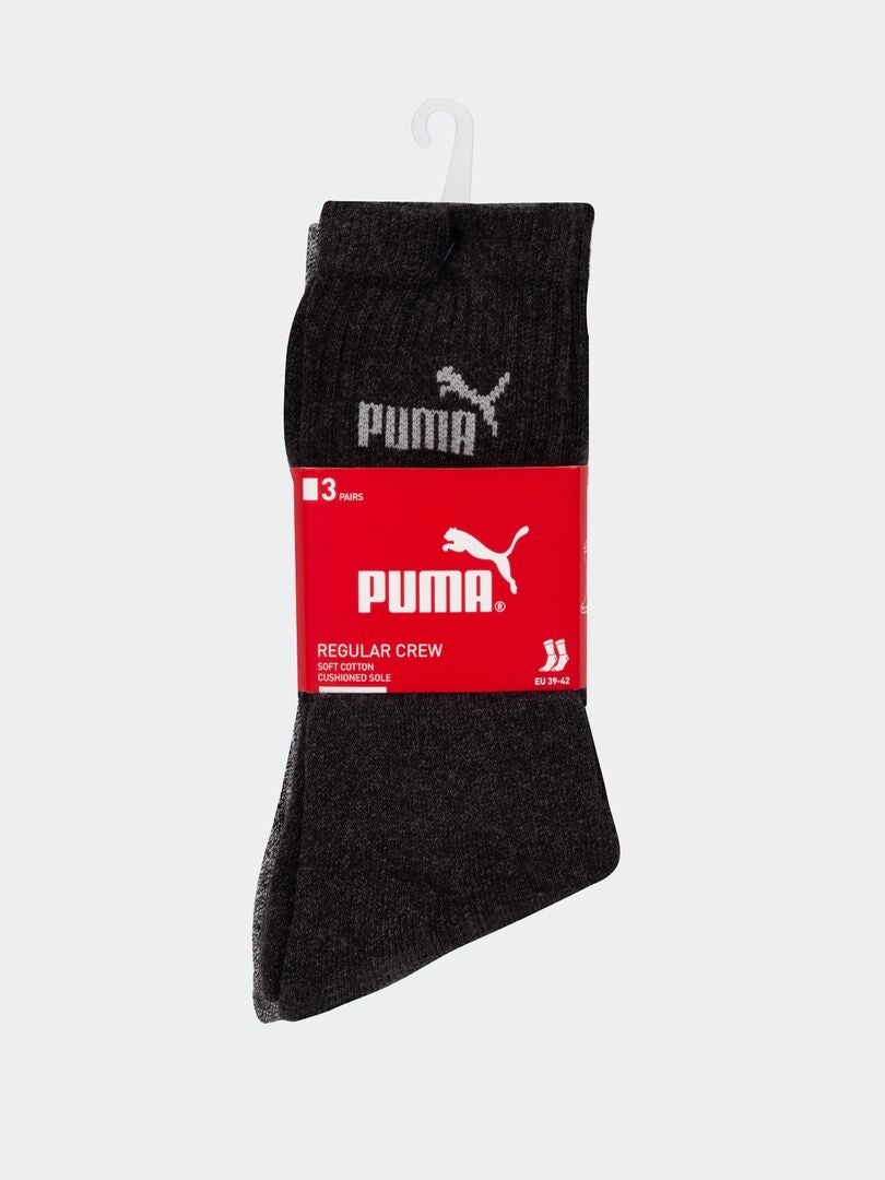 Conjunto de 3 pares de meias 'Puma' - CINZA