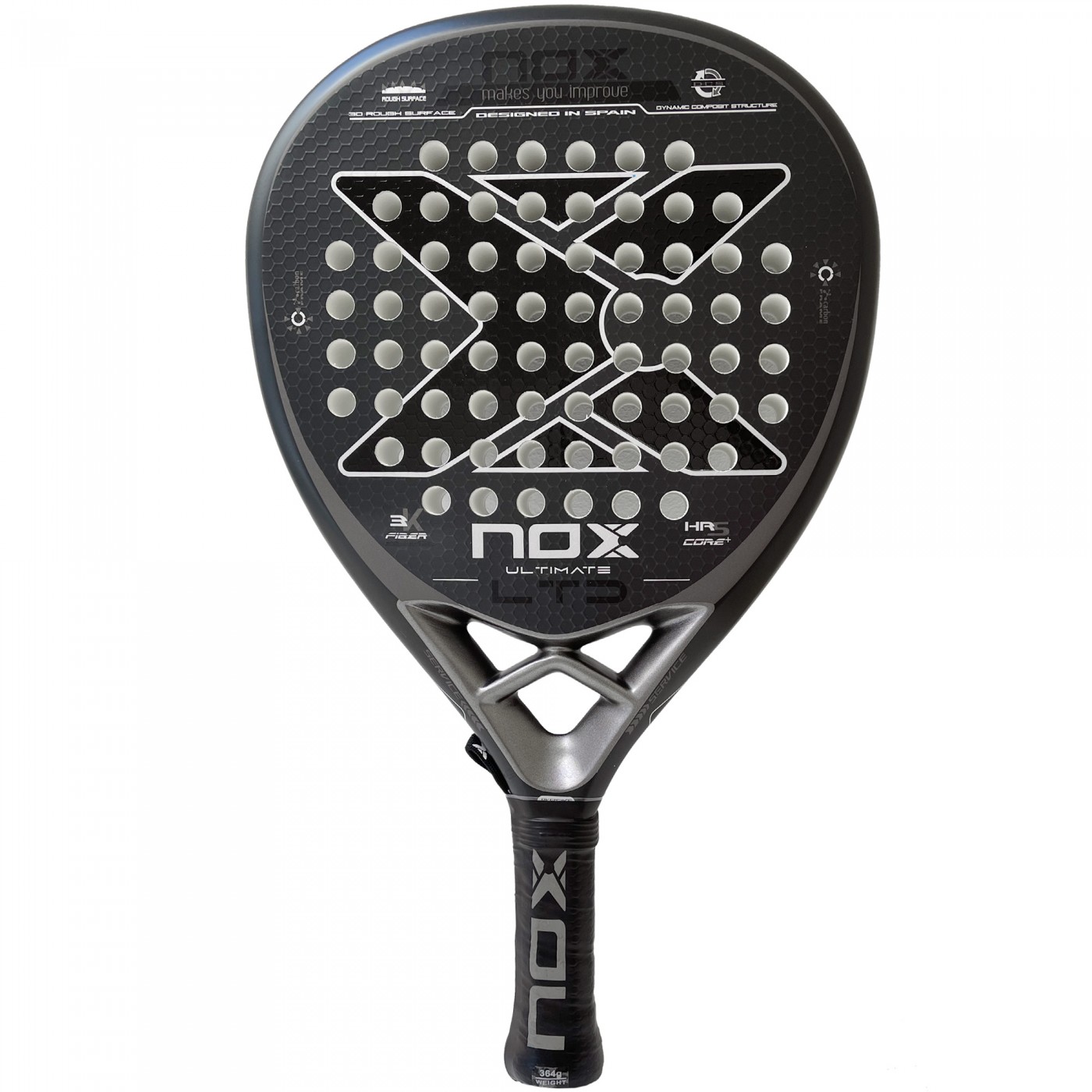 Pala de padel Nox Ultimate Power Fiber Black Ltd