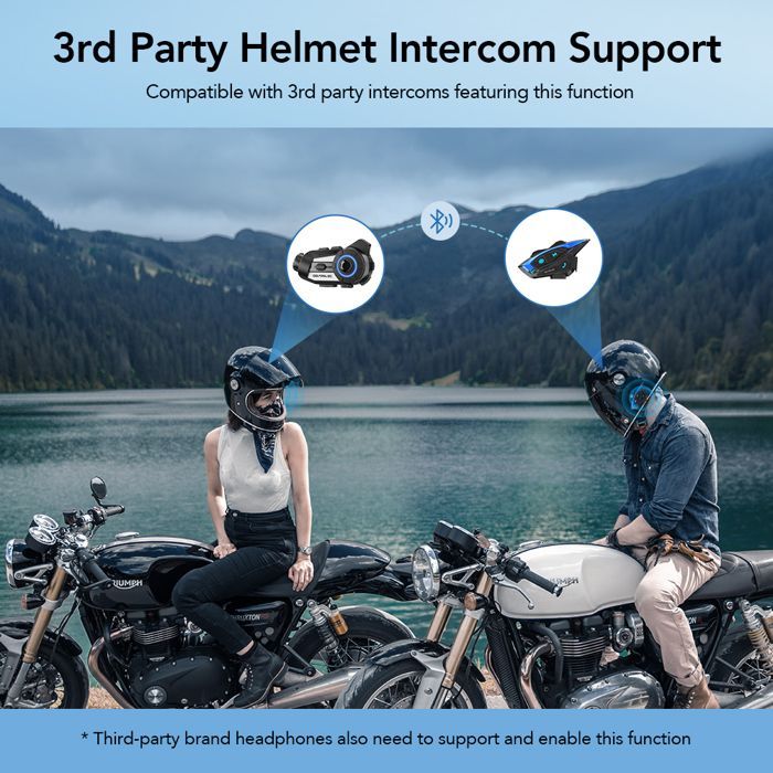 Kit de intercomunicador Bluetooth para casco de motocicleta GEARELEC con cámara HD 2K1500M para 8 motociclistas y cámara de salpicadero WiFi.