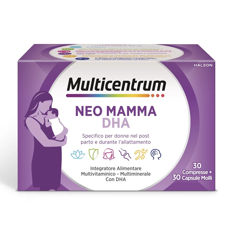 MULTICENTER Multicentrum Neo Mamma DHA 30 + 30, complément vitaminique et minéral
