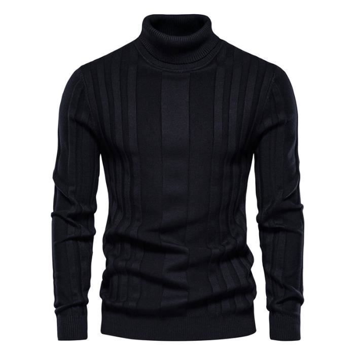 Men's Sweater - FINDPITAYA - Turtleneck Knit - Warm and Comfortable Winter Sweater - Black