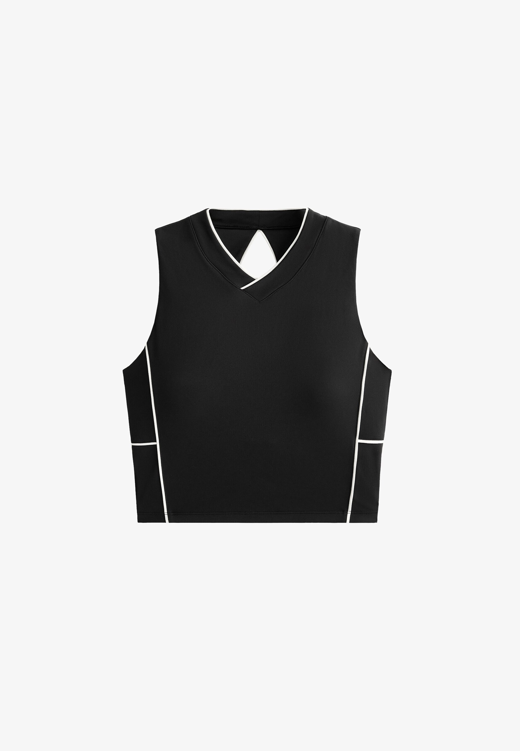 OYSHO PIPING COMFORTLUX TANK - Parte superiore - nero