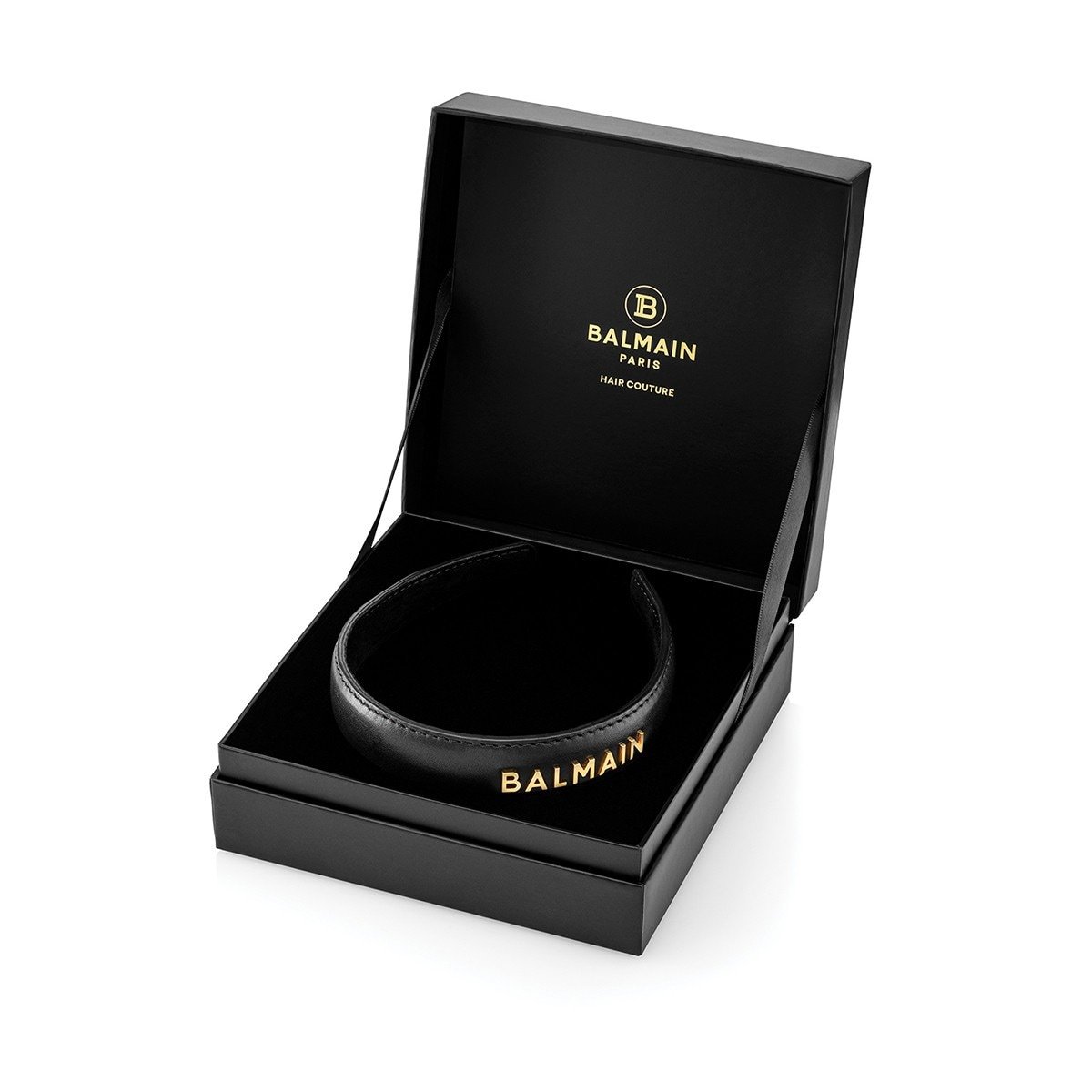 „Balmain Hair Couture“ plaukų juosta, juoda odinė juosta – 1 vnt.