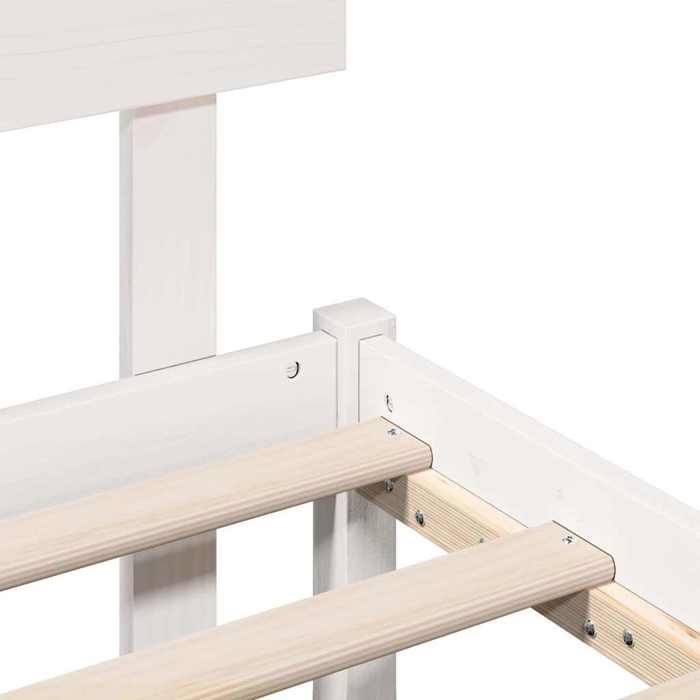 Cama doble CHIC para adultos - Estructura de cama blanca de 200 x 200 cm, madera maciza de pino #Sara69460