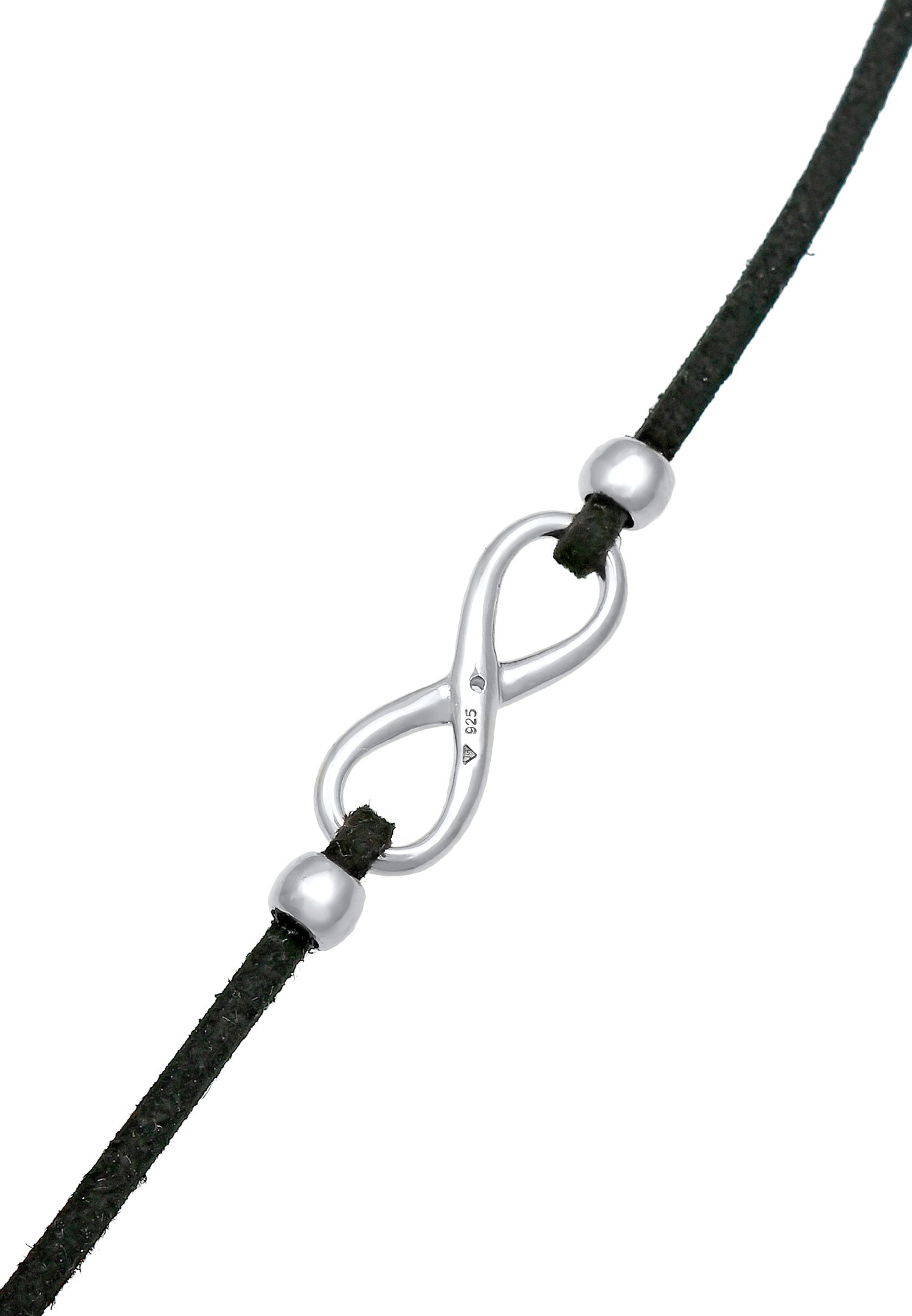 Elli Cuir synthétique avec zircone en argent sterling 925, symbole de l'infini