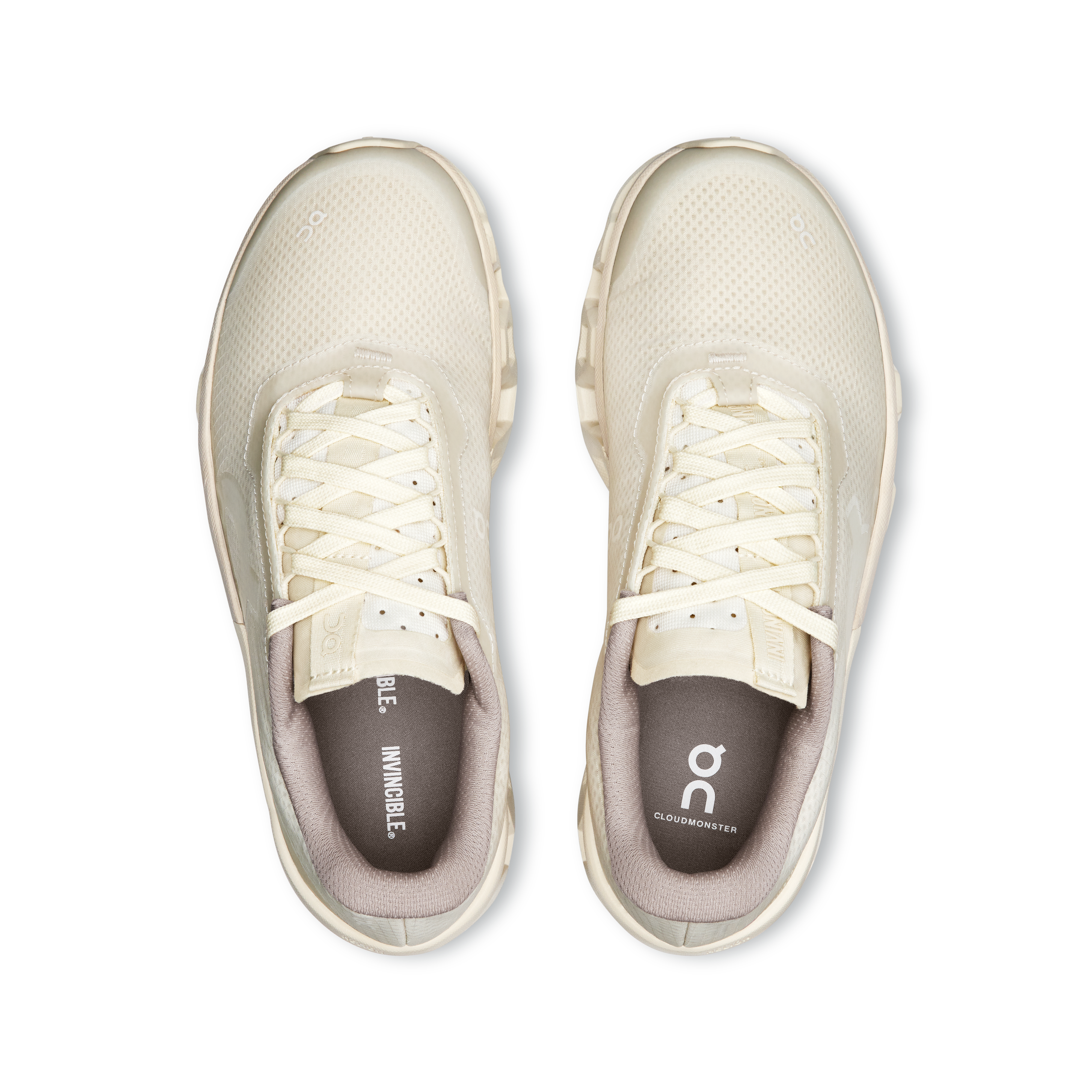 On Zapatillas Cloudmonster 2 INVINCIBLE para mujer, color marfil | Blanco