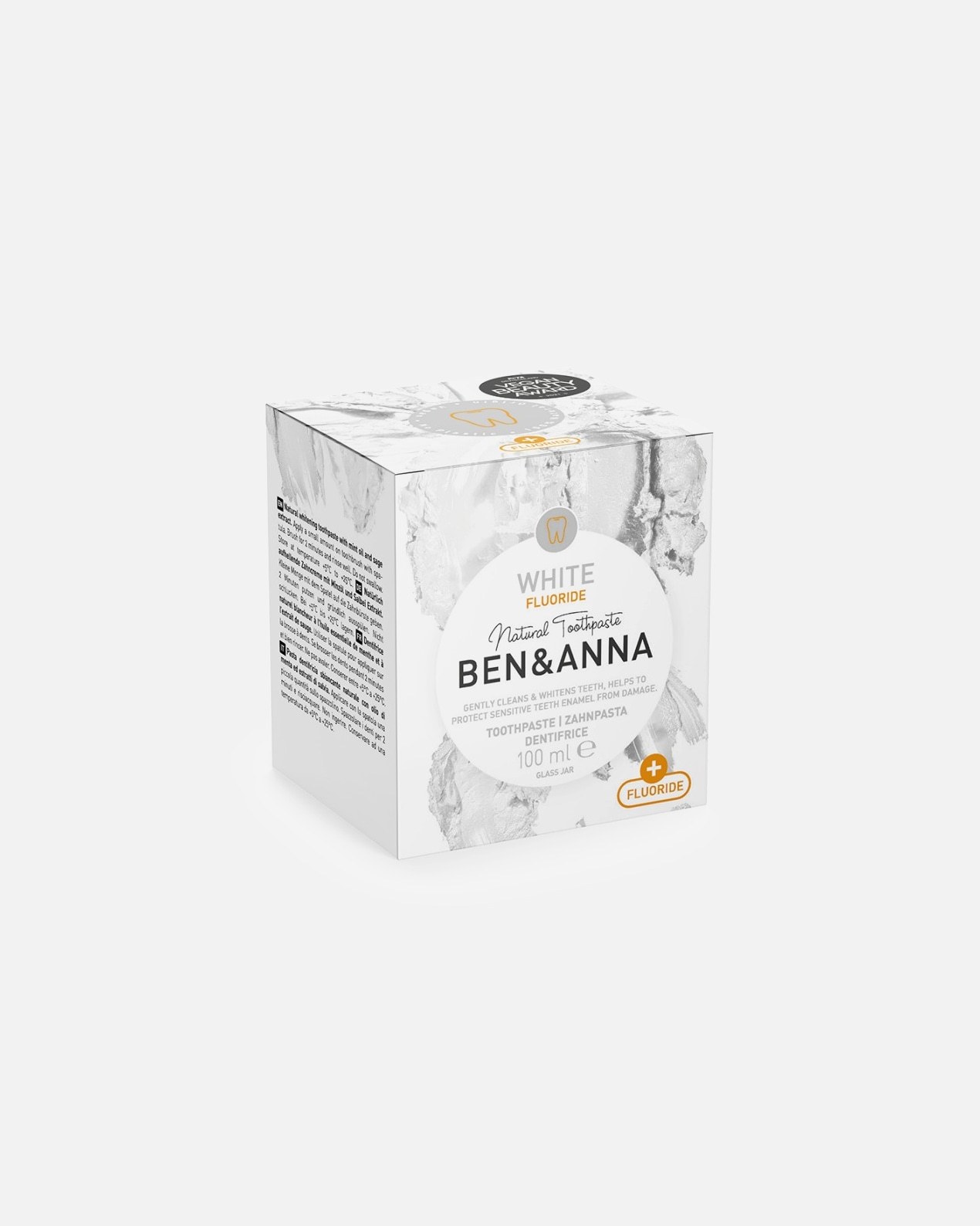 Ben & Anna baltā zobu pasta ar fluorīdu – 100 ml