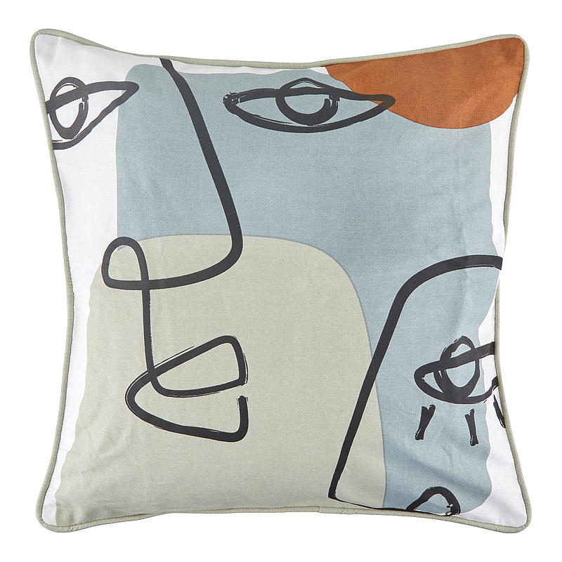 Funda de almohada para el hogar de 45x45 cm, de algodón con estampado.