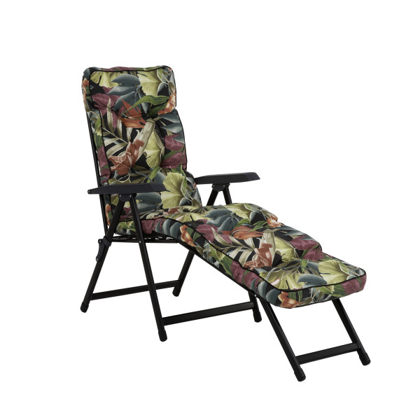 Leżak ogrodowy z podnóżkiem Lena Lounger Black Edition G052-23IB PATIO
