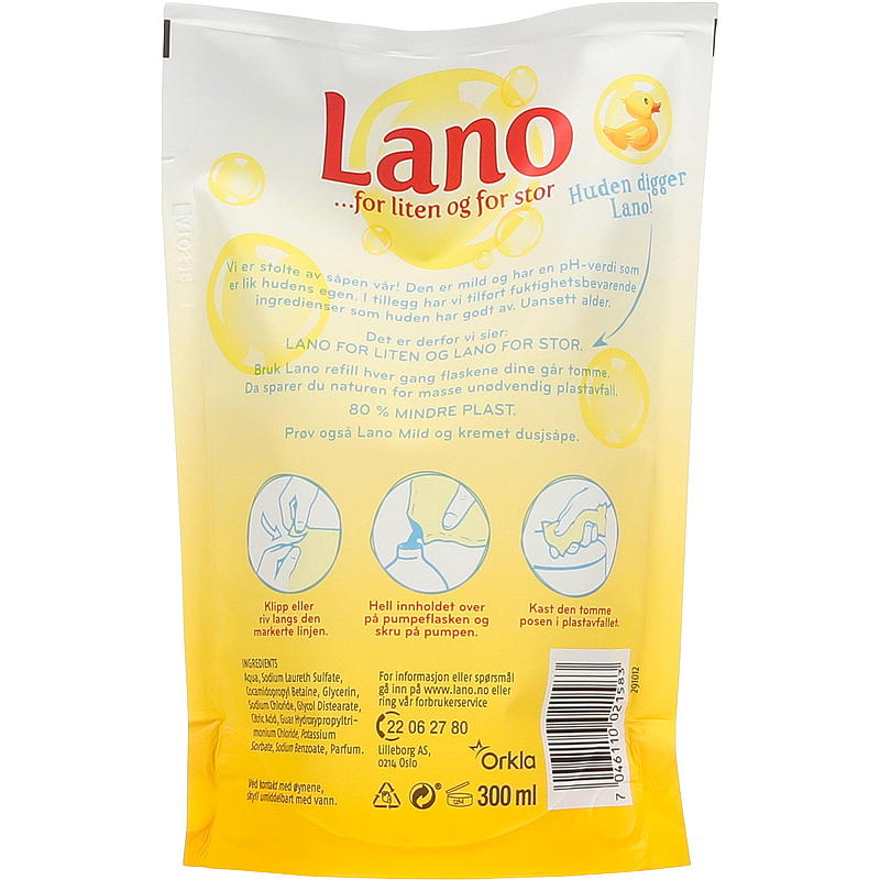Lano håndsåpe 300 ml refill, Lano