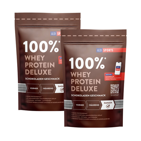 Whey Protein Deluxe, pacote com 2 unidades, sabor chocolate (2 x 420 g = 840 g)