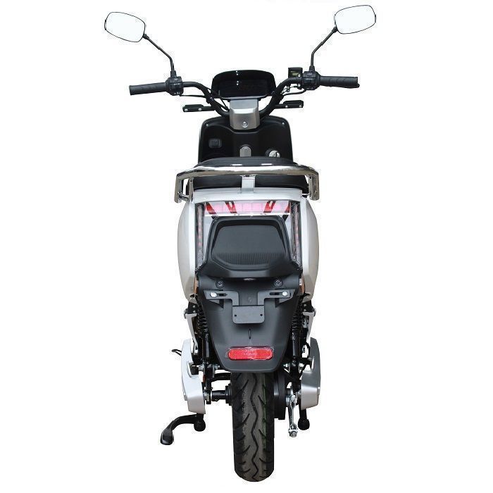 EUROCKA ZION elektrische scooter, wit, met verwijderbare lithiumbatterij en een actieradius van 60 km.