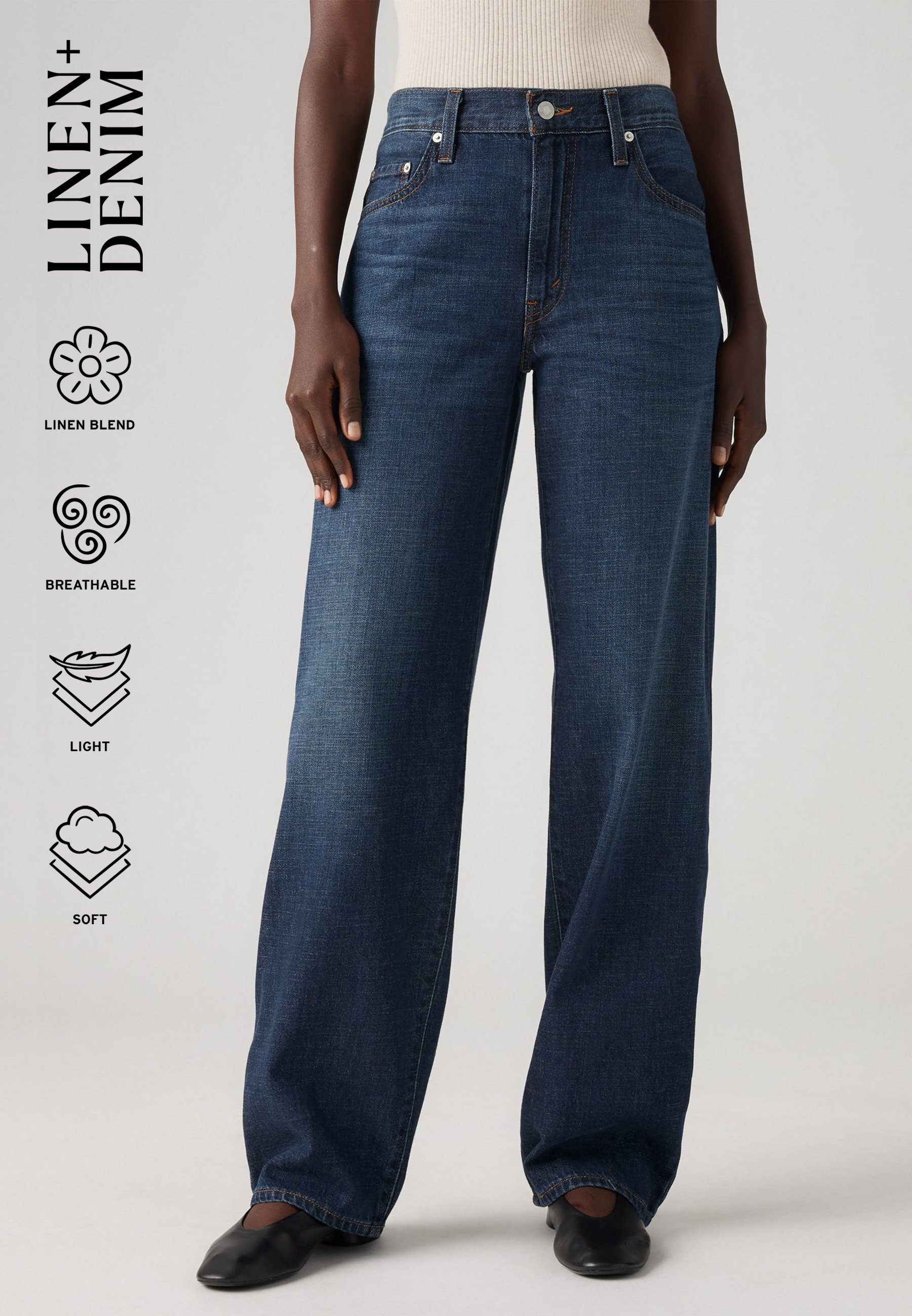 Levi's® BAGGY DAD - Relaxed fit jeans - vind je linnen + denim erg?