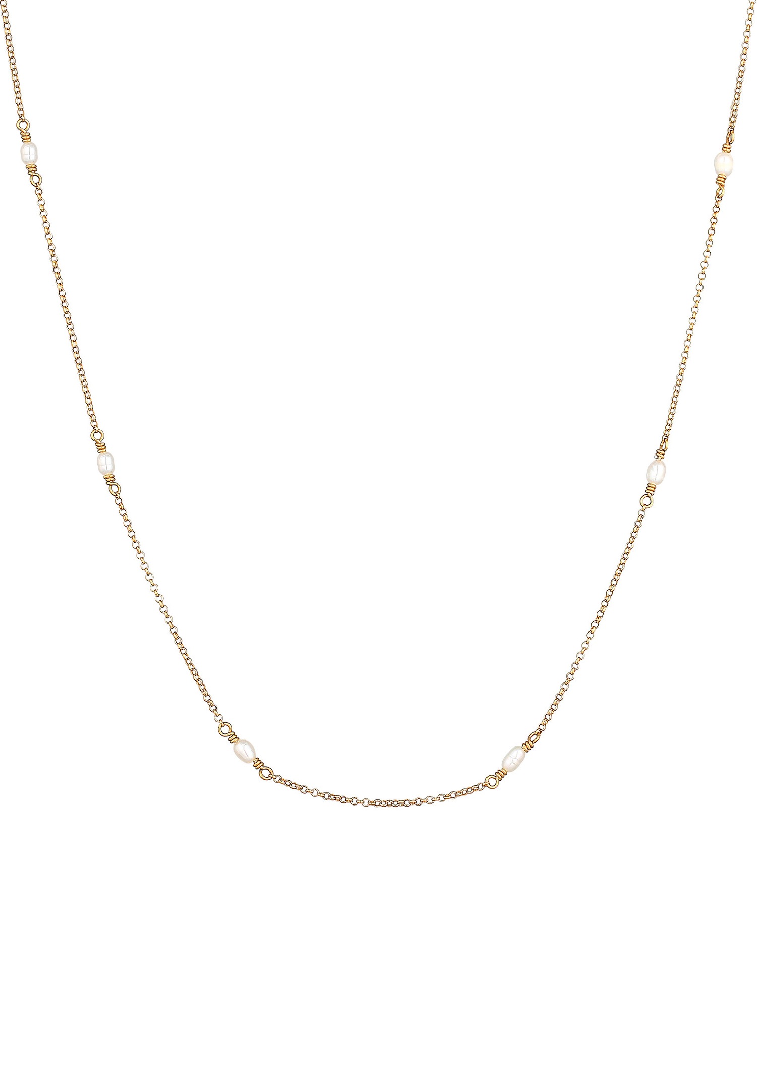 Elli Femme de base tendance avec perles de culture d'eau douce en argent sterling 925 plaqué or