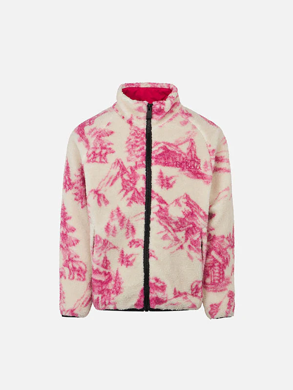 Sherpa-jack voor meisjes met Toile de Jouy-print