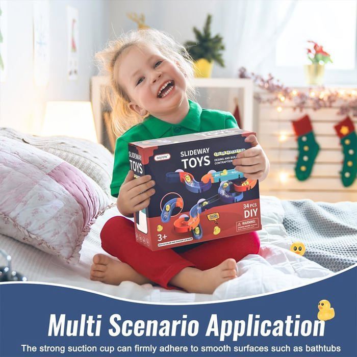 Juego de 34 juguetes de baño, juguetes de baño, juguetes de baño para niños, juegos de baño para niños y niñas de 3 a 7 años, juguetes de ducha para colgar en la pared