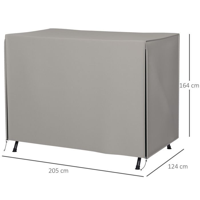 Funda protectora Outsunny para columpio de jardín de 3 plazas, lona de plástico de poliéster de alta densidad impermeable, color gris.