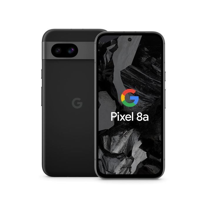 Teléfono móvil - GOOGLE - Google Pixel 8A - 128 GB - Negro - Incluye funda transparente