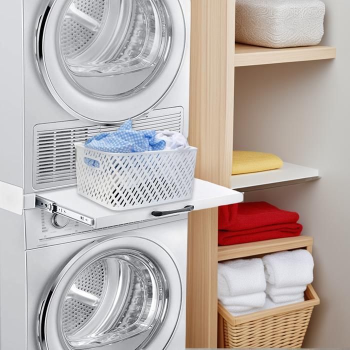 Kit de superposition - Fimei - Lave-Linge et Sèche-Linge - 60 cm - Plateau Coulissant - Installation Rapide