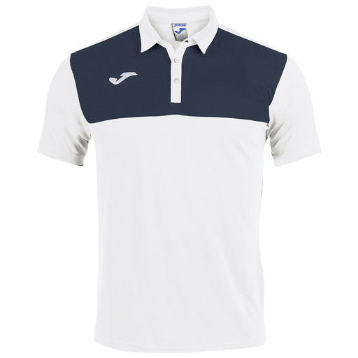 Tricou polo cu mânecă scurtă Joma Winner, alb/bleumarin