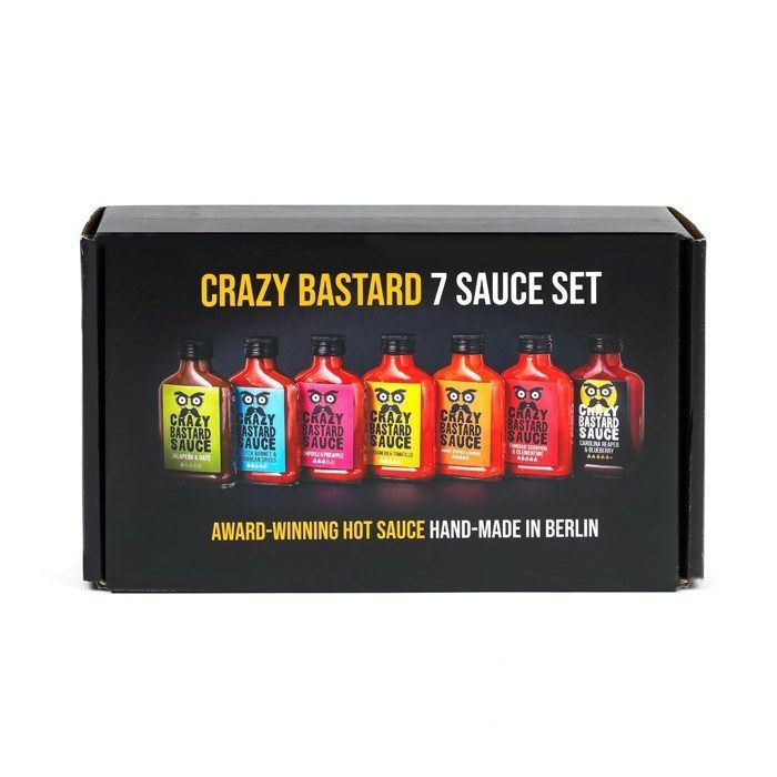 Sets de regalo - Salsas Crazy Bastards: 7 salsas picantes Crazy Bastards
