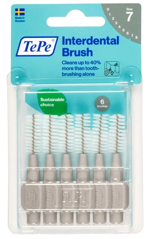 Cepillos interdentales TEPE Tepe grises 1.3 piezas, 6 piezas, limpieza entre dientes